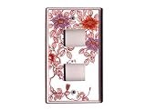 【有田焼】錦鉄仙花絵(2穴)コンセントカバー