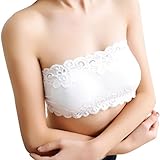 Mokao Ladyレースブラレットレディースセクシーパッド入りブラランジェリービスチェプッシュアップタンクトップ下着フリーサイズ カラー: ホワイト