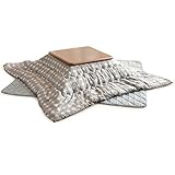 タンスのゲン 【速暖2秒！600Wハロゲンヒーター】 手元コントローラー こたつ 3点セット【こたつ本体 + こたつ布団 掛・敷セット】 幅80×80cm 正方形 継ぎ脚 UV塗装 本体ブラウン 布団水玉ベージュ 68140096 01