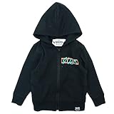 RUSK(ラスク) ミニ裏毛グラフィティPt ZIPパーカージャケット 100cm /BLACK NO.P-3511-08