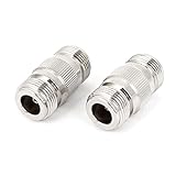 uxcell　N型RFコネクタ　2個入り　シルバートーン　メタル　16mm　33 x 17mm
