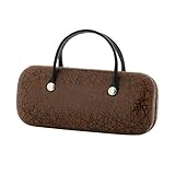 不二貿易 取っ手付き メガネケース 和柄 ブラウン 10454