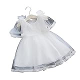 FEVON ワンピース ベビー 女の子 半袖 夏 キッズドレス 子供服 ガールズ 女児 レース切り替え おしゃれ チュール ふわふわ 可愛い 無地 プリンセスドレス フォーマル 結婚式 入園式 卒業式