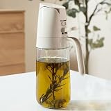 不二貿易 オイルディスペンサー ガラス 500ml オイルスプレー 2way注ぎ口 調味料ボトル 酢 油入れ ニュアンスベージュ 39264