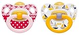 2 NUK Classic Soft Latex BPA Free Soother Pacifier Size 1, 0-6m Girl by NUK