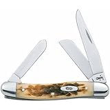 Case 042 Amber Bone 6318 SS Medium Stockman Knife [並行輸入品]
