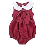 Cutelove 子供服 ロンパース カバーオール 夏 女の子 可愛い 袖なし 幼児 おしゃれ ピンク レッド