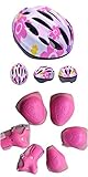 (ハーツクライ) Heart's Cry 軽量 サイクリング 自転車 用 ヘルメット キッズ ジュニア 子供 用 ダイヤル アジャスター 付き (プロテクター付き（ピンク/花）)