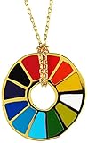 Yellow Owl Workshop イエローオウル おしゃれなロングネックレス ゴールドチェーン 丸型 Color Wheel ペンダント