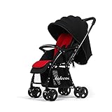 ベビーカー 両対面ベビーカー 対面押す可能 片手開閉タイプ 軽量 折りたたみ簡単 車トランク収納可 通気性良い 前後輪ブレーキ付き 弧状フレーム 大容量物置袋付き(スチールーブラック)