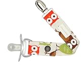 Boys Pacifier Clip Modern Owls by Polka Dot Moon