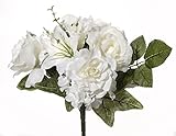 Darice VL8058 Wedding Hydrongea Bush Artificial Flower Bouquet with White Rose Leaves [並行輸入品]