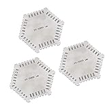 Baoblaze 3個　六角　厚さゲージ　精密ウェットフィルムコーム　25-3000um　ステンレス　