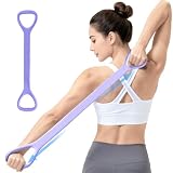 ストレッチチューブ トレーニングチューブ ストレッチバンド 肩 エクササイズバンド 肩甲骨 背筋 最適 超高弾性 滑り止め チューブ フィットネス 筋トレ ながらストレッ 肩こり 防止 猫背 姿勢 矯正 自宅 ダイエット エクササイズ シェイプアップ (パープル)