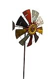 Benzara Iron Windmill Garden Stake Multicolor [並行輸入品]