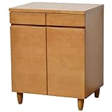 ライフスタイリングショップ キャビネット 木製 幅60.5×奥行45cm 天然木 ライトブラウン DL-563LB