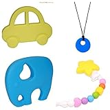 Baby Teether Toy To Reduce Teething Pain & Inflammation. Bonus Silicone Teething Necklace FREE. Soft
