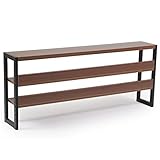 【組合せデスク】トップラック単品 ラック 飾り棚 本棚 可動棚 木製 スチール脚 幅120cm ウォルナット