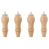 IKEA Stocksund木製家具脚for Ottomanまたはベンチ – 7 1 / 8 " Tall – ライトブラウン – 4パック – サイズm8ボルト