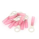 DealMux HRV1.25-8熱は10ピース、レッドとAWG 22-16電気コネクタ収縮ワイヤーはんだ端子を縮小します