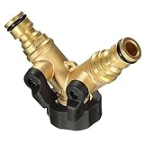 amzmonnsuta 3/4インチ 真鍮 2道スプリッタ ホースタップコネクタ ガーデン灌漑継手