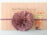 2.5 inches Full Satin pointed petal mum Flower baby PoshNPretty headband - Mauve by PoshNPretty