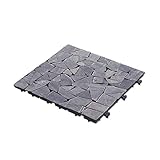 山善(YAMAZEN) ジョイント天然石マット JTM-30 GY 1P