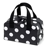 お出かけお食事タイムの保温・保冷バッグ　polka dot large（black）　B2504900　日本製