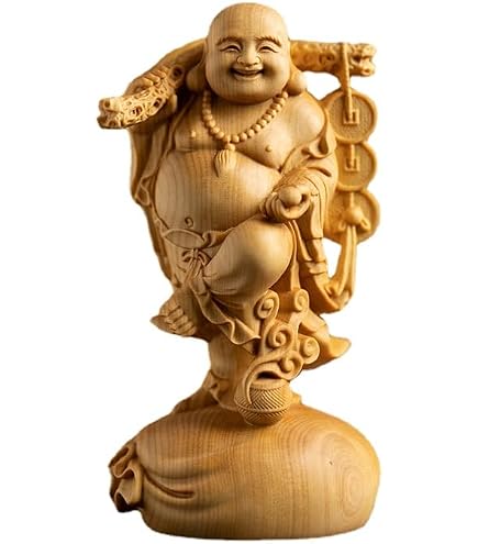 Amazon.co.jp: 布袋さんの置物 6cm 高級天然 黒檀 木彫りの布袋様