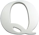Kids Line Capital Letter Q White Finish MDF Timber Letter with Key Hole Hanging and Optional Ribbons