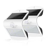 Honesteast Solar Light,Solar Powered Security Lighting Motion Sensor Outdoor for Garden Patio Deck F