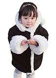 C-Princess ベビー キッズ 中綿 ジャケット コート アウター 女の子 男の子 子供用 綿服 防寒着 厚手 ファー付き 可愛い 通園通学 ブラック 120