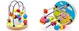 JoyeeeR Multicolor Wooden Bead Roller Coaster #2 - Forest Animal Pattern - Compact Size Early Educat