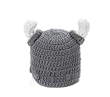 （デマ―クト）De.Markt　手作り　ベビー帽子　新生児　赤ちゃん　女の子男の子服　針編みのニットコスチューム写真　小道具衣装　ホーンキャップ 3色