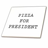 3drose Tory Anneコレクション引用 – Pizza For President – タイル 8-Inch-Ceramic ct_245811_3