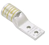 Panduit LCDXN500-38D-6 Flex Conductor Lug, Two Hole, Standard Barrel With Window, Narrow Tongue, 3/8