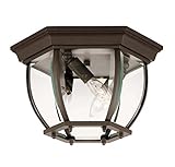Savoy House 07038-BZ Outdoor Flush Mount with Clear Beveled Shades, Bronze Finish by Savoy House