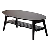 棚付き脚折れ木製センターテーブル -Lokon-ロコン （丸型ローテーブル）