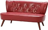 不二貿易 PVC ソファ デイジー RD レッド 2人掛 (幅123cm) 31055
