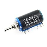Poilee 2個 ポテンショメーター 10k ohm 20mm 巻線型ポテンショメータ WXD3-13 2W 精密 多回転型 ロータリー ポテンショメータ 電子工作 部品