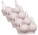 iLoveSIA (アイラブシア) マタニティ ブラジャー 2Wayオープン ノンワイヤー 4枚セット ピンク L