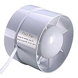 150mm ダクト用換気扇 ブースターファン静音インラインダクト通気用送風機、ダクト、通気口、育成用テントでの空調用排気