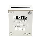 OUNONA メールボックス 郵便ポスト ファミリーポスト スチール製 ホワイト