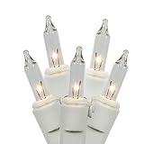 Vickerman W4W0751 50Lt Random Twinkle End Connecting Light Set with White Wire, 4' Spacing, 16' Long
