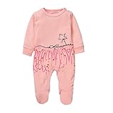 エルフ ベビー(Fairy Baby)ロンパース ベビーつなぎ 足つきカバーオール 長袖 85cm ピンク星