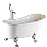 Rozin クローム バスタブの蛇口 フロア立ち 風呂桶 浴槽用 混合栓 じゃぐち ハンドシャワー装備