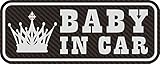 【1080-CFS12】BABY IN CARマグネット　カーボン仕様　反射タイプ　王冠