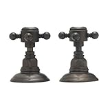 Rohl A1411XMTCB Country Bath Pair of Side Valves Only with Metal Cross Handles, Tuscan Brass, 1/2" [