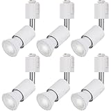 DiCUNO ダクトレール用スポットライト E26口金 LED電球付き 5W 50W相当 昼白色 ライティングバー用スポットライト高演色性 Ra98 ダクトレール用器具 ホワイト 広配光 非調光 6個セット