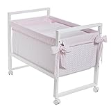 Cambrass Small Bed Next Cradle (55 x 88 x 72 cm, Keito Pink) by Cambrass